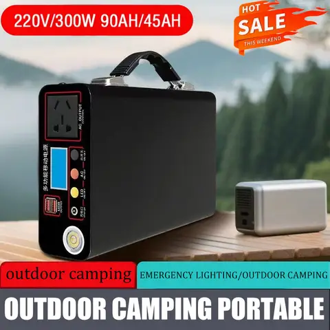 300W 220V Tragbares Kraftwerk 45AH 90000mAh Power Bank Solargenerator LiFePO4-Batterie Outdoor Camping Backup-Stromversorgung
