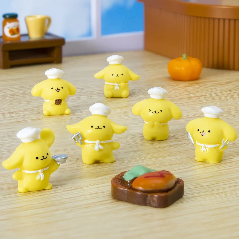 Figurines de chiens miniatures en résine, 6 pièces/ensemble, décoration de bureau et de maison, Kawaii, DIY, animaux de dessin animé, ornement décoratif, nouveauté