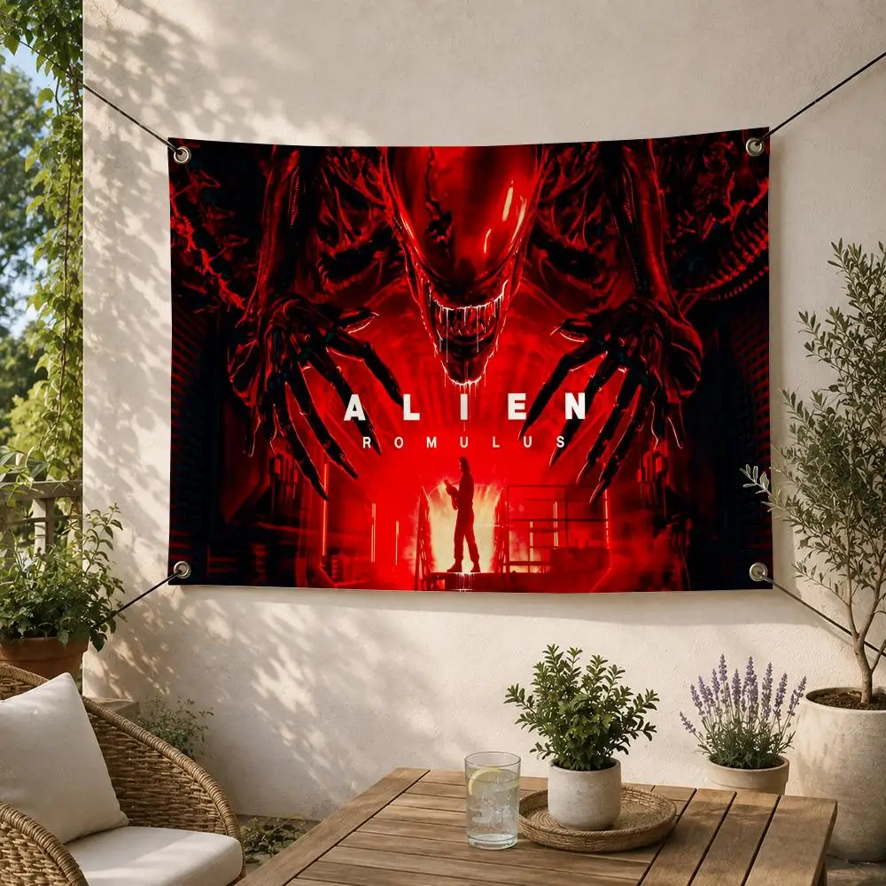 Movie SciFi Alien Flags Decorative Flag Banner for Outdoor Garden Yard Camping Party Home Wall Hanging Decor