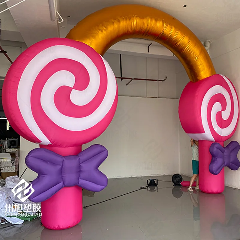Inflatable stick candy arch, Christmas arch air mold, with blower, outdoor Christmas event street decoration