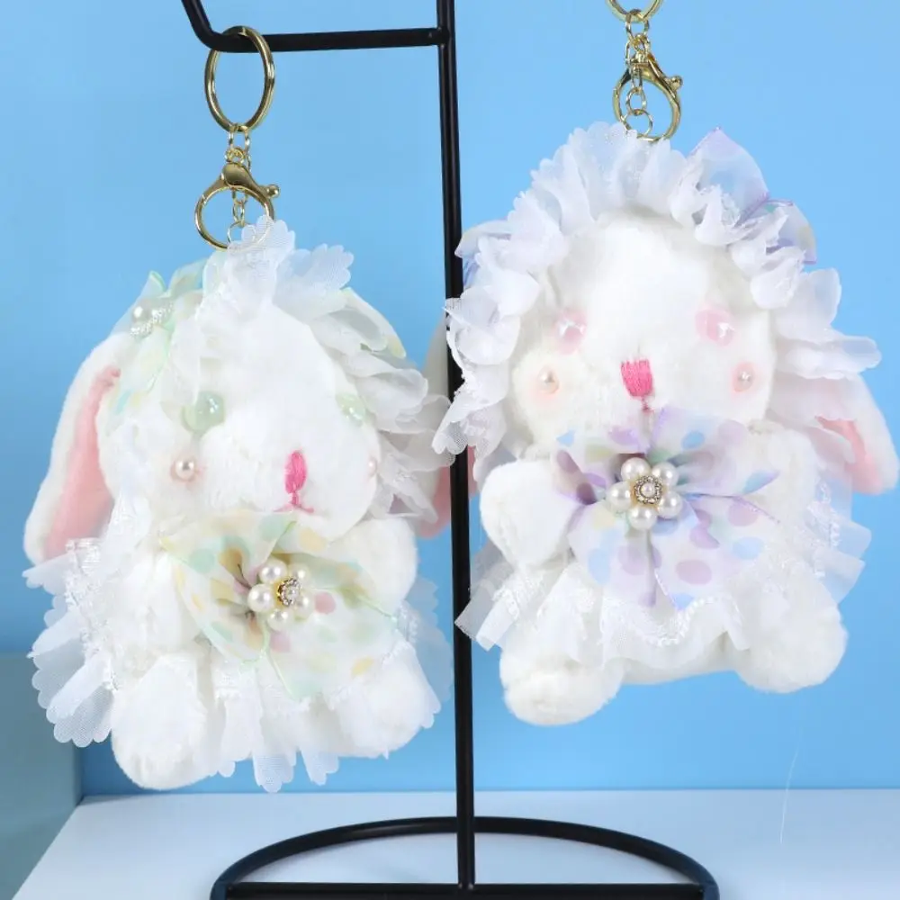 Porte-Clés en Peluche en Forme de Lapin Doux, Pendentif de Dessin Animé Lolita, Oreille de Lapin