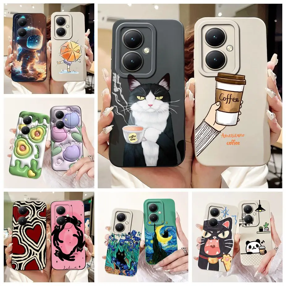 For Vivo Y27 4G Case V2249 Luxury Candy Painted Cover Soft Silicone Case For Vivo Y27s Y 27 s V2322 VivoY27 5G Back Cover Bumper