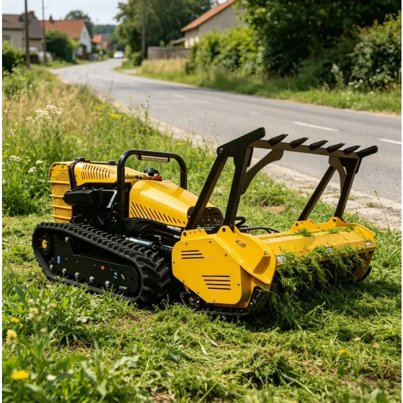 

Automatic Remote Control Lawn Mower Robot | Diesel Engine Grass Cutter for Garden Field Hay | Zero Turn Mini Mower CE