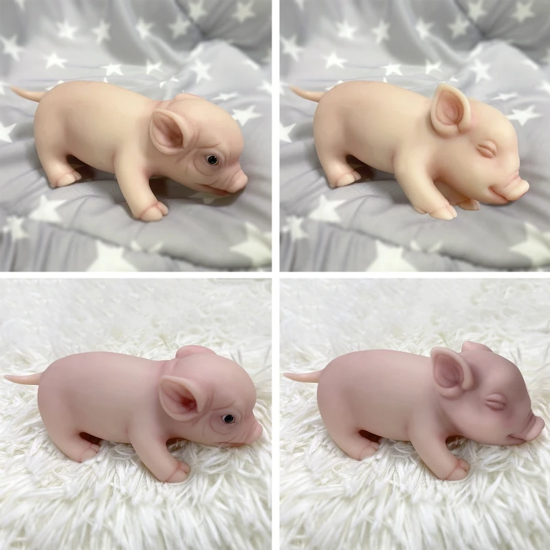 

6 Inches Vinyl Simulation Pig for Doll Toy Mini Animal Piggy Kids Baby Early Educational Toy Dropship