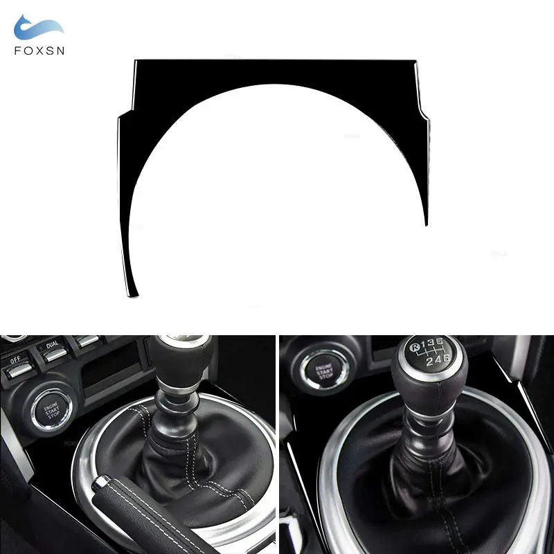 Car Accessories For Toyota GT86 Subaru BRZ 2012-2020 Center Gear Shift Panel Frame Trim Soft PVC Plastic Piano Black Sticker