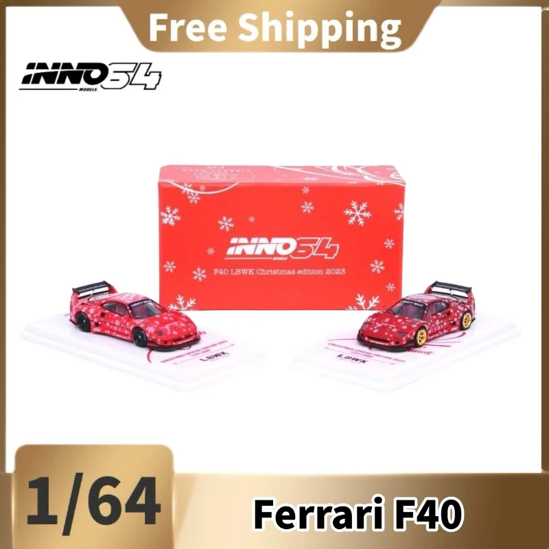 [In Stock] INNO64 1/64 Diecast F40 LBWK Widebody Car Model, 2023 Christmas Special Edition Alloy Collectible Vehicle