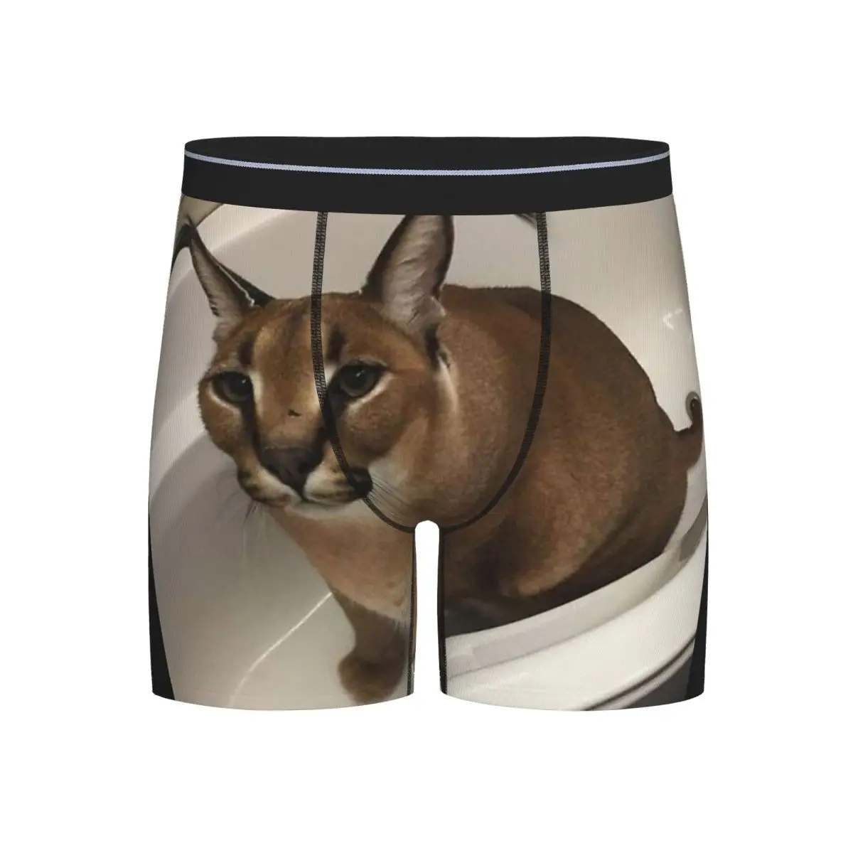 

Long Boxer Underpants Shorts Big Floppa Animal Cat Panties Men Ventilate Underwear for Homme Man Boyfriend Gifts