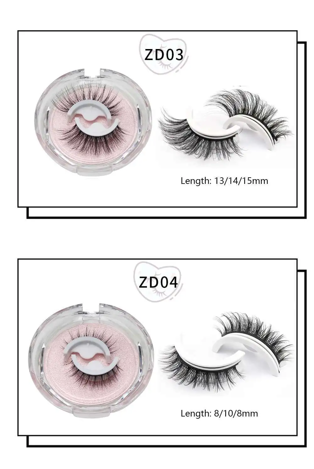 Wiederverwendbare selbstklebende falsche Wimpern, Vollstreifen-Wimpern, kleberfrei, 3 Sekunden zum Tragen von Wimpernverlängerungen, Schönheitszubehör, 1Pai – Detail 15