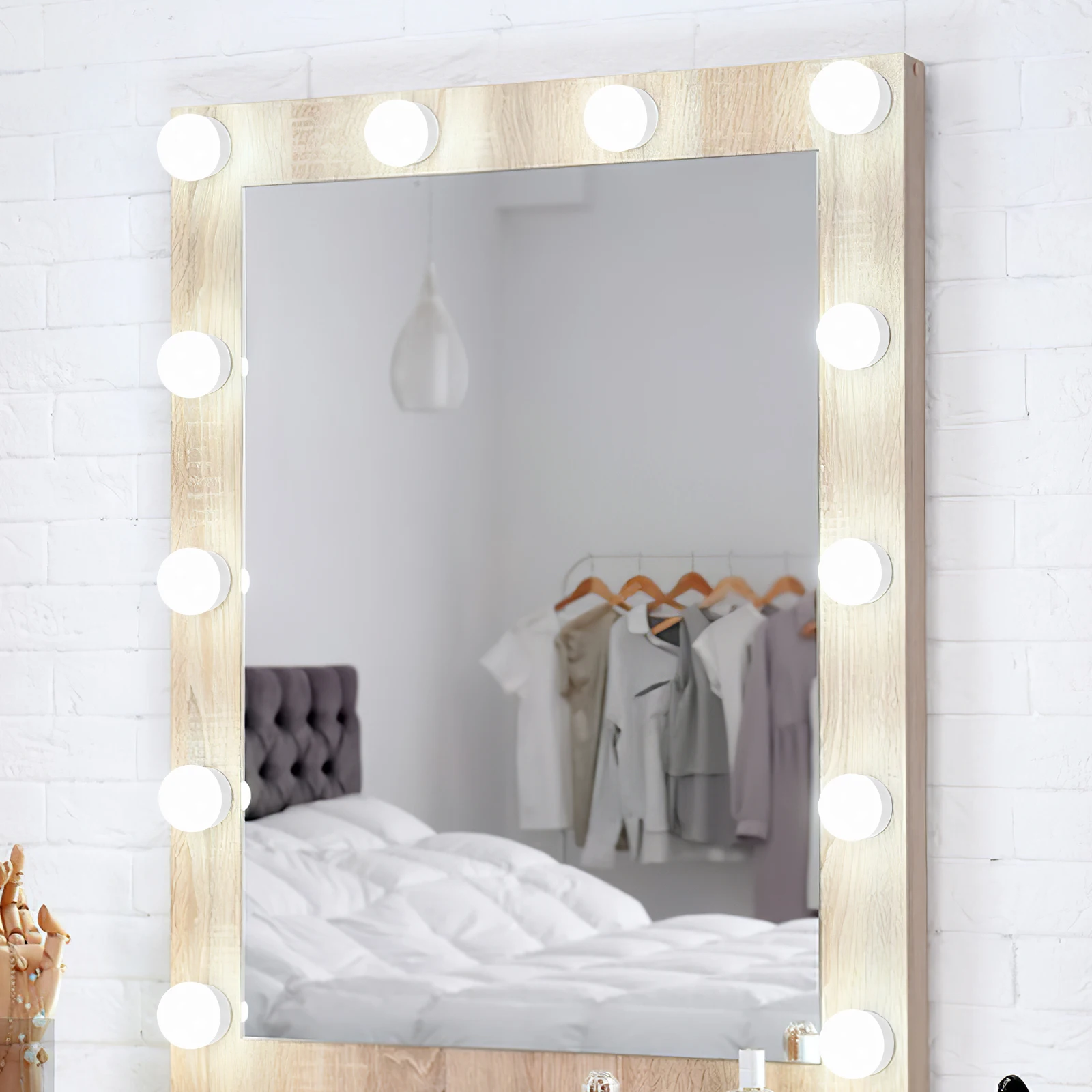 

LED Mirror Light Kit Dimmable Front Light Strip for Makeup Vanity Table Bathroom Cabinet Brightness Control Eyes Friendly