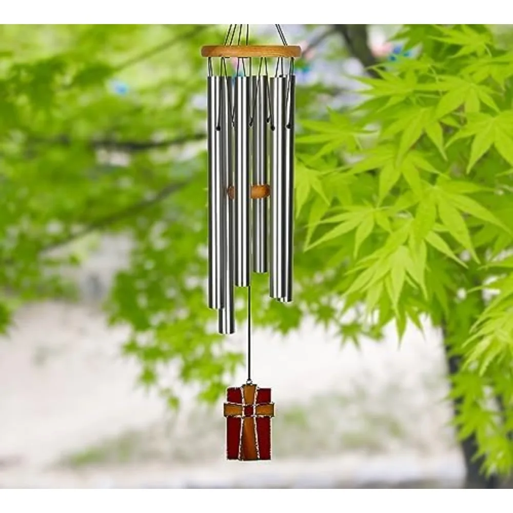 أجراس الرياح الخارجية للحديقة والفناء، ديكور التعاطف التذكاري، 28 قطعة أجراس أنيقة للشرفة الأمامية والفناء #4