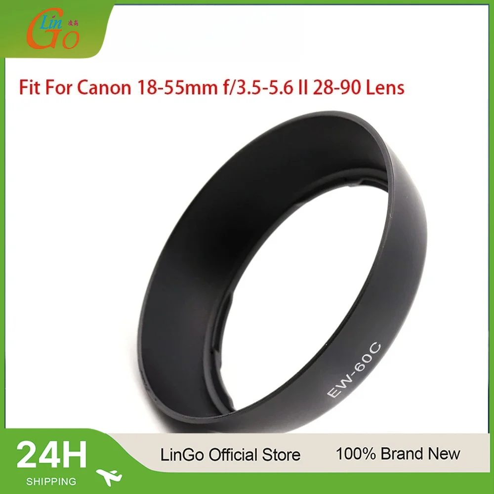 LinGo EW-60C Camera Lens Hood Bayonet For Canon EF-S 18-55mm f/3.5-5.6 IS II 58mm Lens Plastic Black