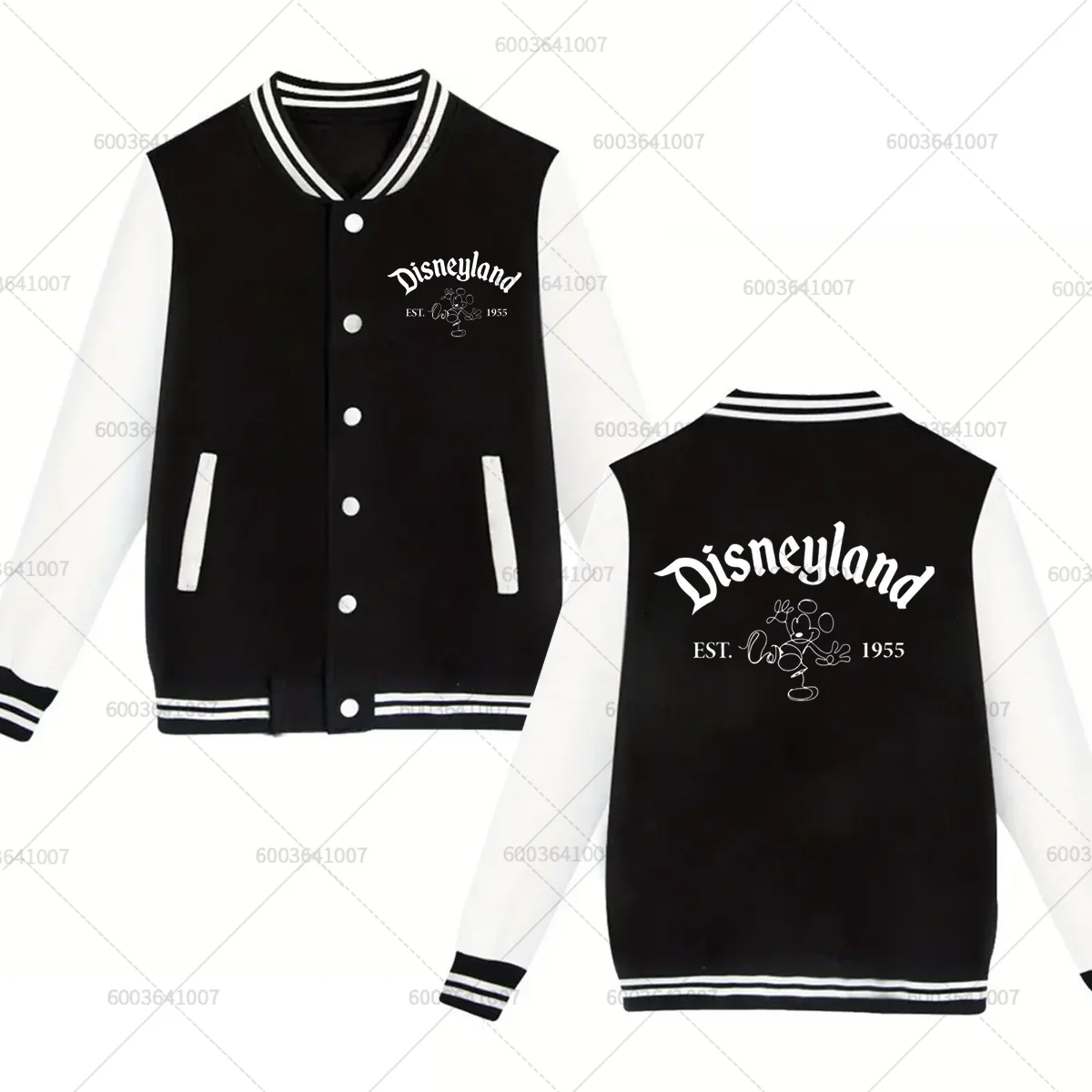 

Мужская бейсбольная куртка Disneyland с Микки Маусом 1963, женские осенне-зимние модные пальто, флисовая уличная одежда с круглым вырезом, повседневные толстовки, топ