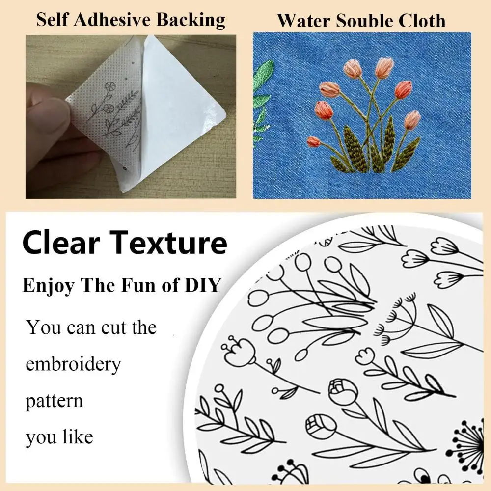 أنماط التطريز للقمصان والبلوزات، مجموعة المواد اليدوية اللاصقة القابلة للذوبان في الماء. الحرف اليدوية، الهدايا المصنوعة يدويا