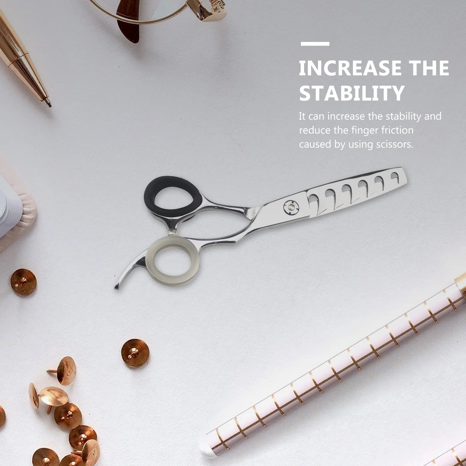 

6pcs Scissors Finger Ring Protectors Elastic Silicone Guard Covers For Pet Grooming Hairdressing Tools Matching Various