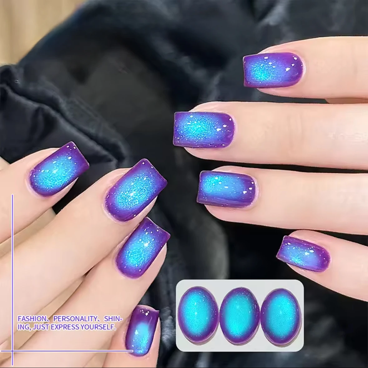 MIANEL 10ML vernis Gel oeil de chat myrtille 2025 manucure à ongles avec ombre violette fraîche perles de verre à la mode pour une finition scintillante