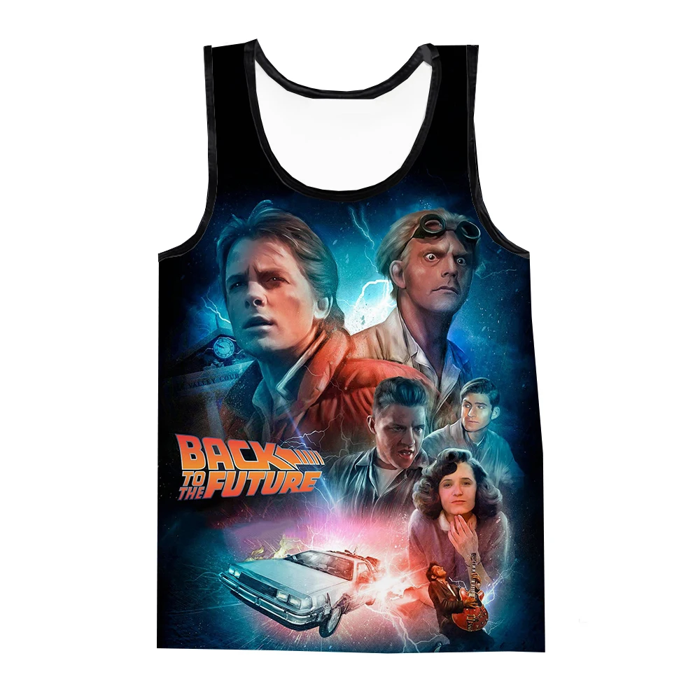 Back to the Future Tank Tops Movie 3D Print Streetwear Men\'s Fashion Oversized Sleeveless Tank Top Fitness Gym Vest Man Clothing