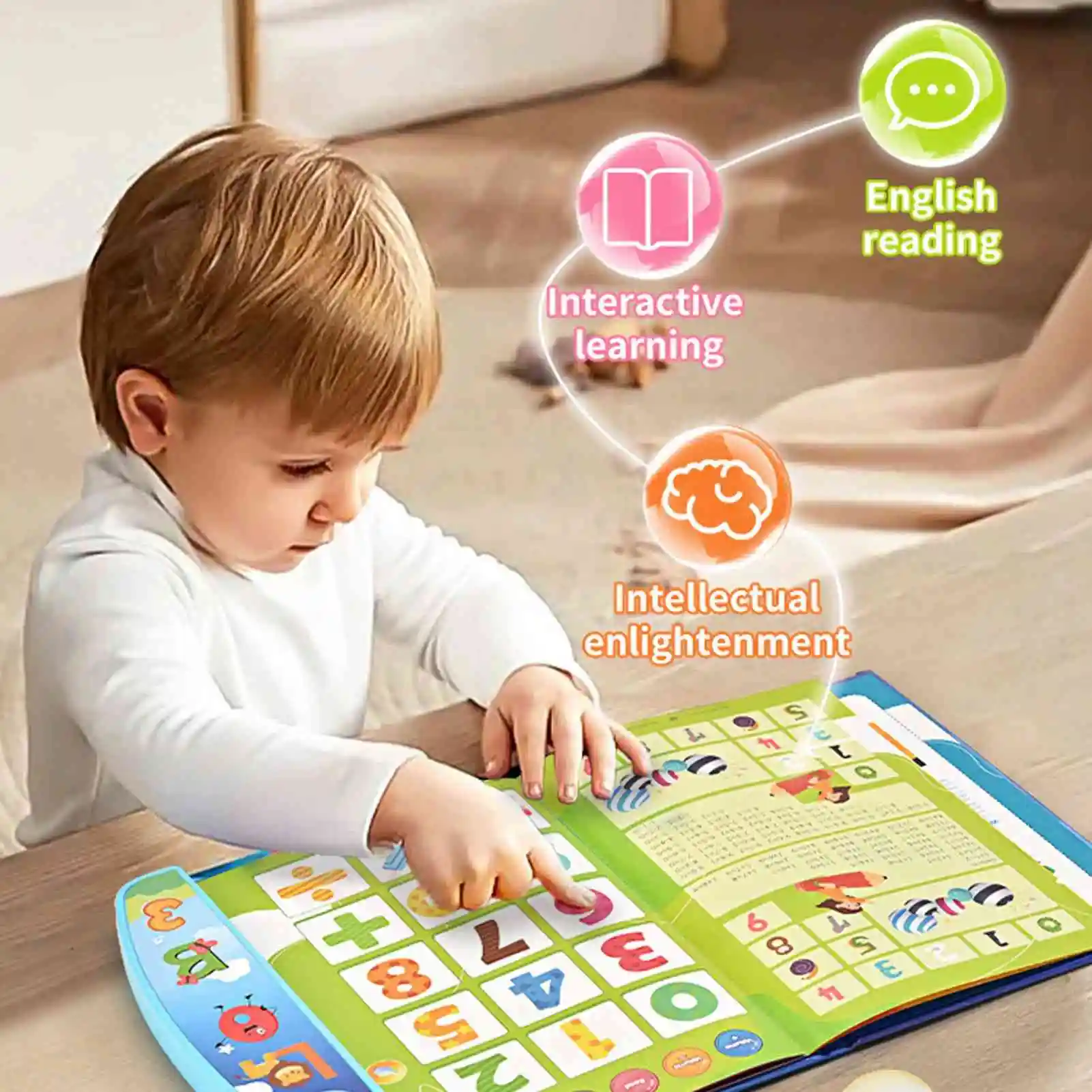 Englisch-Lernintelligenz-Touch-Buch für Kinder, Wissen zur frühen Bildung mit Ton, Hörbuch für Kindergeburtstagsgeschenke