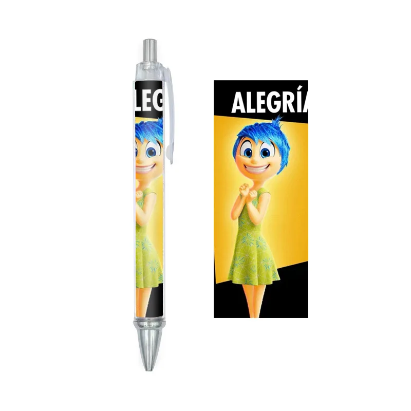 12Pcs Disney Kawaii Inside Out Ballpoint Pens Cute Anxiety Sadness Anger Movie Anime Peripherals Printed Stationery Gel Pens Set