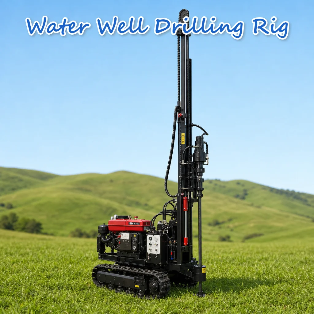 Customized Well Drilling Rig 22 to 35HP Diesel Engine Type Complete Hydraulic System Wheels Fitted Small Volume Strong Output