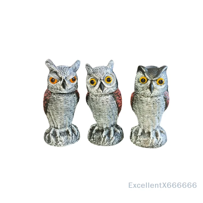 

1 Piece Realistic PE Simulation Owl Decoy Bird Deterrent with 360° Swivel Head for Garden Decorative Owl Statue to Scare Birds