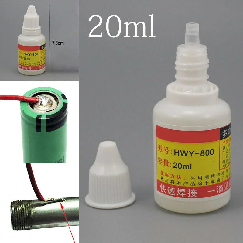 1pc 20ml Stainless Steel Flux Soldering Paste Liquid Welding Solder Tool For Galvanized Sheet/Copper/Iron Liquid Flux HWY-800