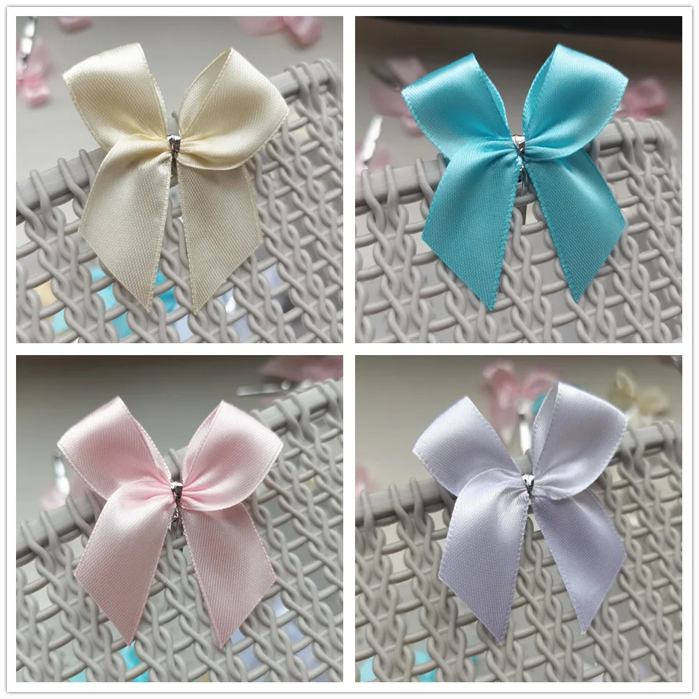 20/50pcs Multiple Colors Satin Ribbon Bowknot Sealing Wire Bakery Packing Birthday Party Gift Bows For Wedding Decoration  6CM