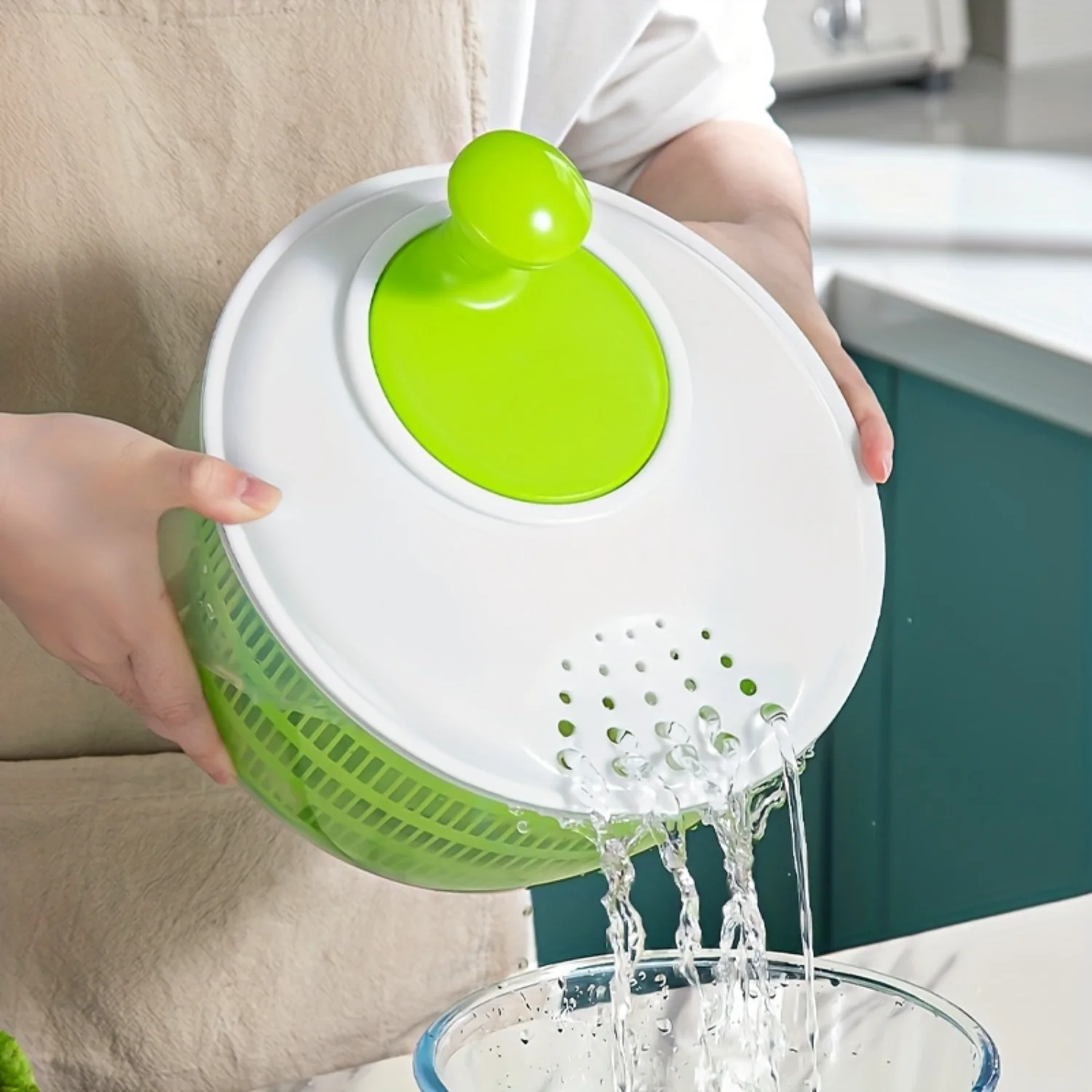 Efficient Vegetable Washing & Drying Spinner - Salad & Produce Cleaner