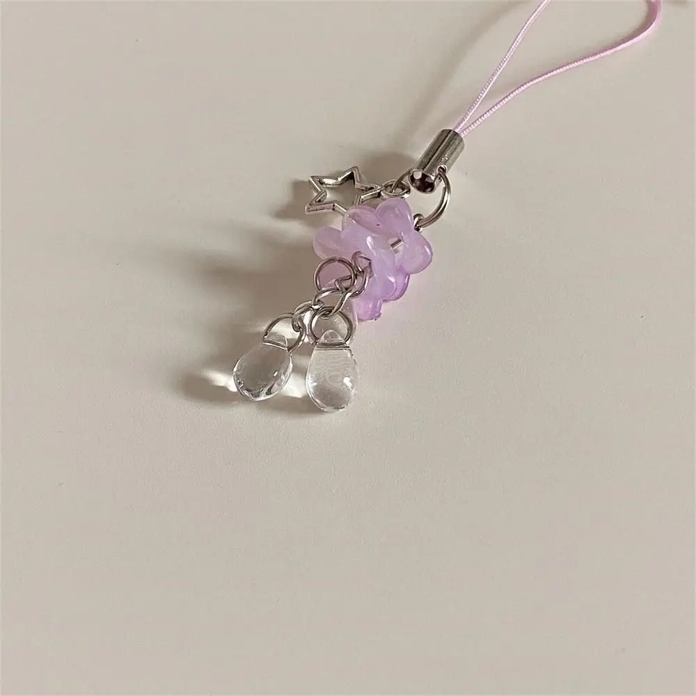 Phone Lanyard Y2k Phone Charm Beaded Keychain Phonestraps Star Jellyfish Pendant Handmade Glass Phone Chain Strap Car Key Holder