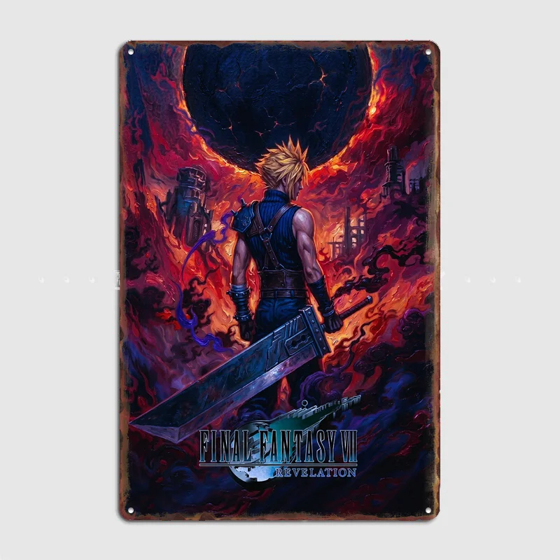 Cloud Strife Final Fantasy Revelation Poster Metal Tin Sign Indoor Outdoor Home Decor Bar Custom Posters Wall Room Decorations