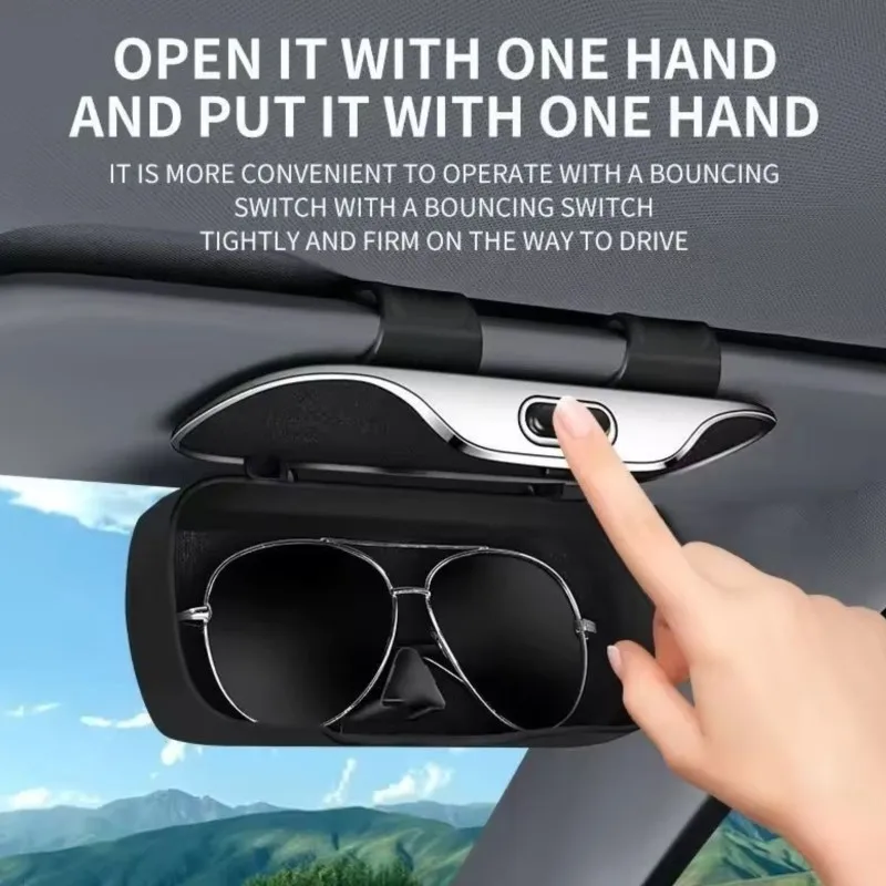 AMG A B C E G CLA W211 W203 W204 C260 E300L A200L GL grill Logo Key Cover Accessories Car Visor Sunglasses Glasses Case Clip Box view 3