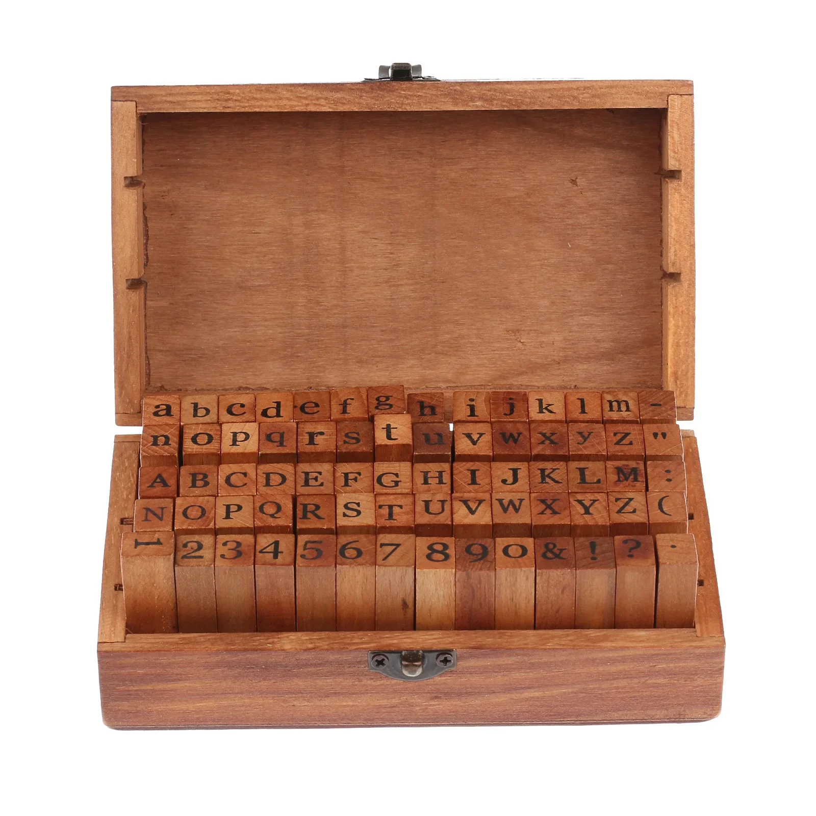 Wooden Stamps AlPhaBet Cursive Digital And Letters Seal 70 Pcs Set Standardized Form Stamps Regular Script Letters