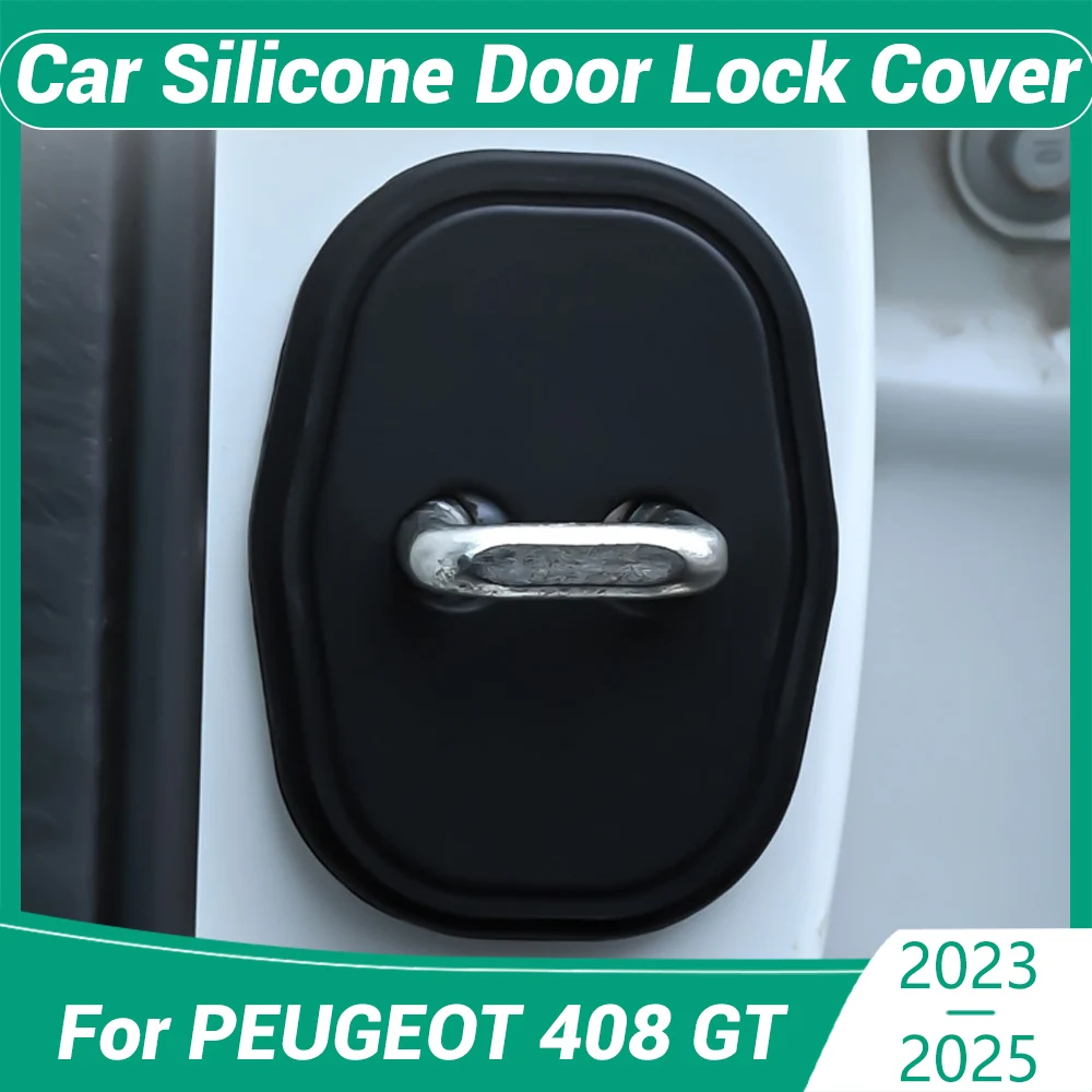 

For PEUGEOT 408 GT 2023 2024 2025 Car Decorat Protecte Door Lock Cover Decoration Accessories Silicone Mute Damping Cushion