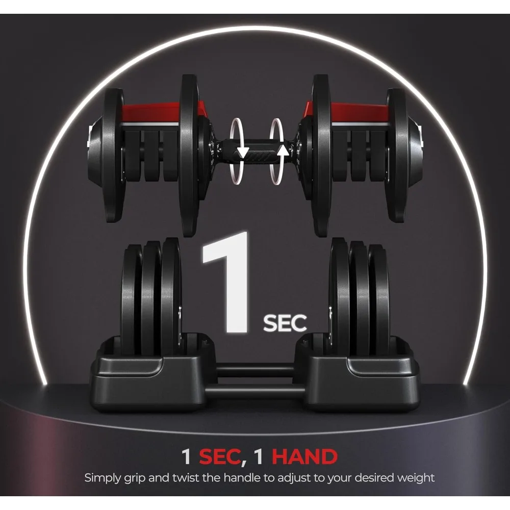 Adjustable Dumbbell Set Free Weight Dumbbells 40lbs/52.5lbs/90lbs Fast Adjust Dumbbells Dumbbell Weight Set