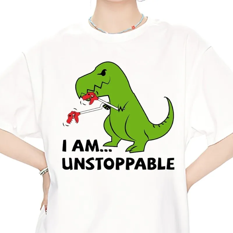 I am unstoppable T Shirt Men Couple Combination Clothes Short Sleeve Collar Fashion Women Cotton