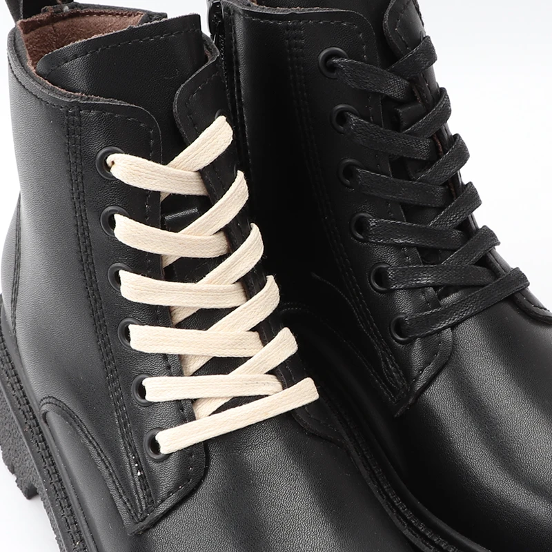 Cordones planos de algodón encerado para zapatos, cordones de cuero impermeables para botas Oxford, 60/80/100/120/140/180cm, 1 par