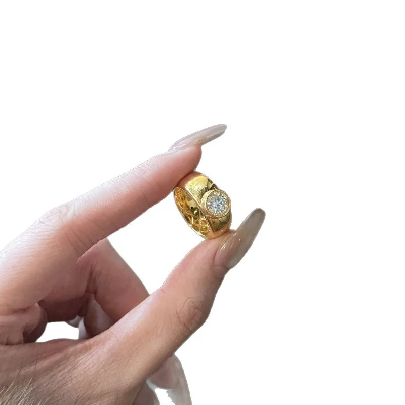 الفرنسية الرجعية بسيطة مرصعة بالألماس خاتم المرأة المتخصصة السبابة البنصر ضوء الموضة الفاخرة الراقية الشعور مطعمة الزركون يهودي