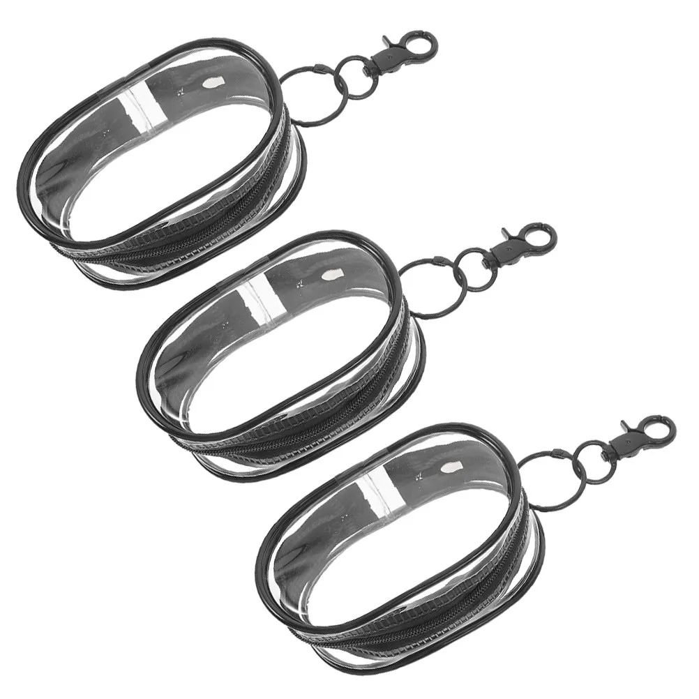 

3Pcs Clear Display Bag for Figures Transparent PVC Hanging Buckle Zipper Case Outdoor Portable Clear Storage
