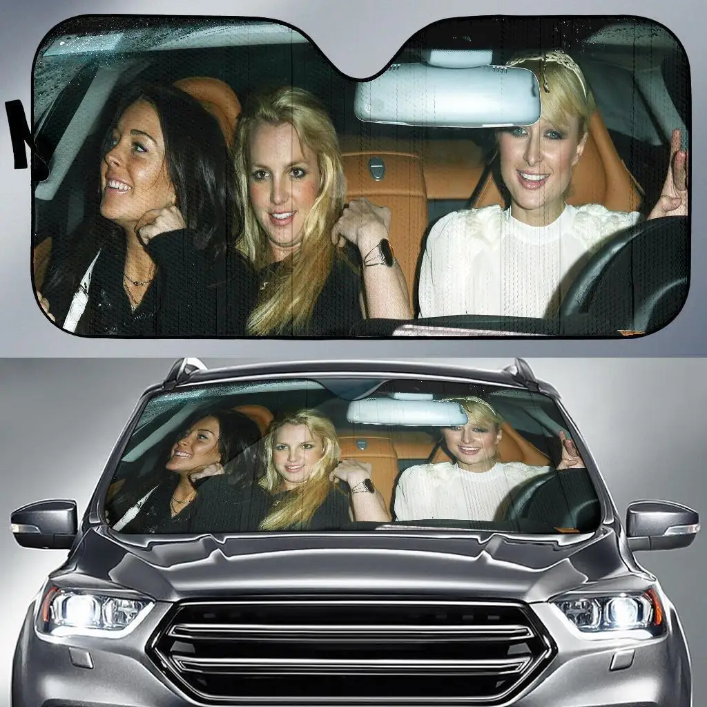 Paris Hilton Linsay Lohan Britney Spears Car Sun Shade  Car Sun Visor Car Assessoires Movie Character Custom Sunshade