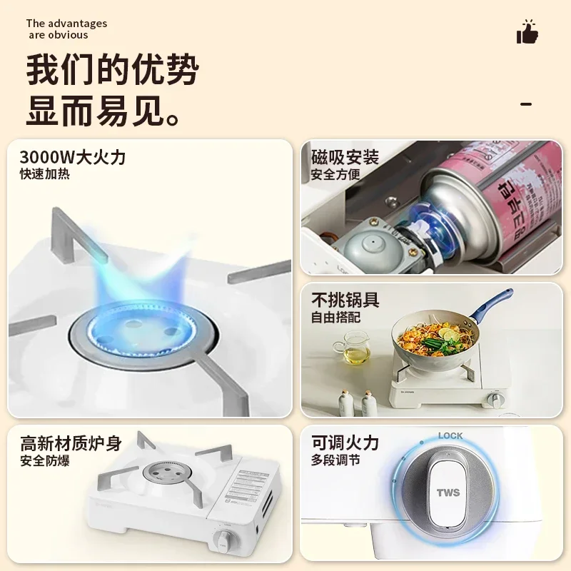 Cassette Stove Outdoor Portable, Camping Gas Household Gas Stove Gas Stove
