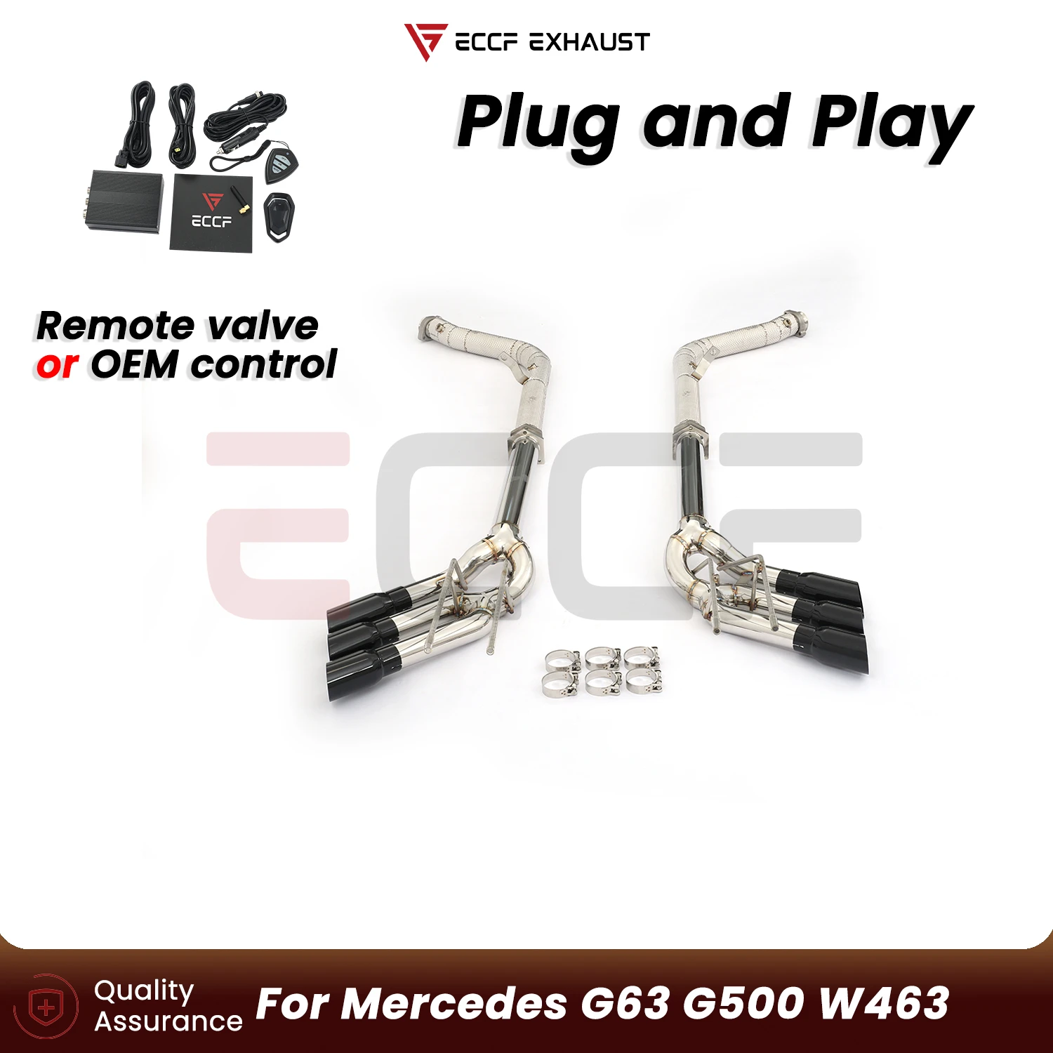 

Sporty Stainless steel Complete exhaust system FOR Mercedes G63 G500 W463 Aggressive Exhaust Sound Plug and Play