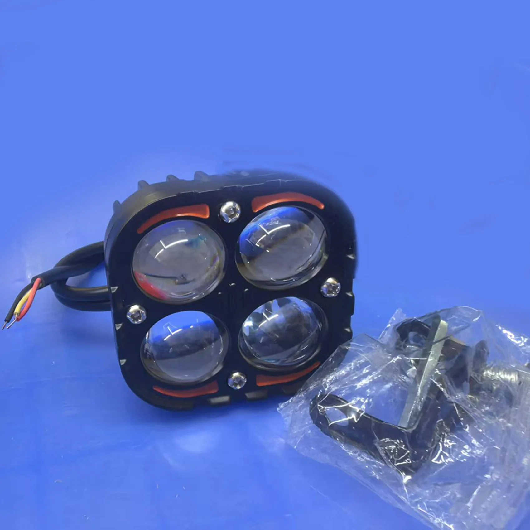 2X Super Bright Dual Color LED Motorcycle Headlights Spotlights Auxiliary 24V Driving Lamp For 4X4 Car Auto SUV ATV-B51B