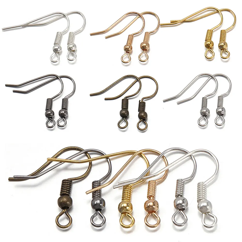 

100pcs/lot 20x18mm Metal Earrings Clasps Hooks Ear Wire Dangle Earrings for DIY Women Jewelry Making Findings