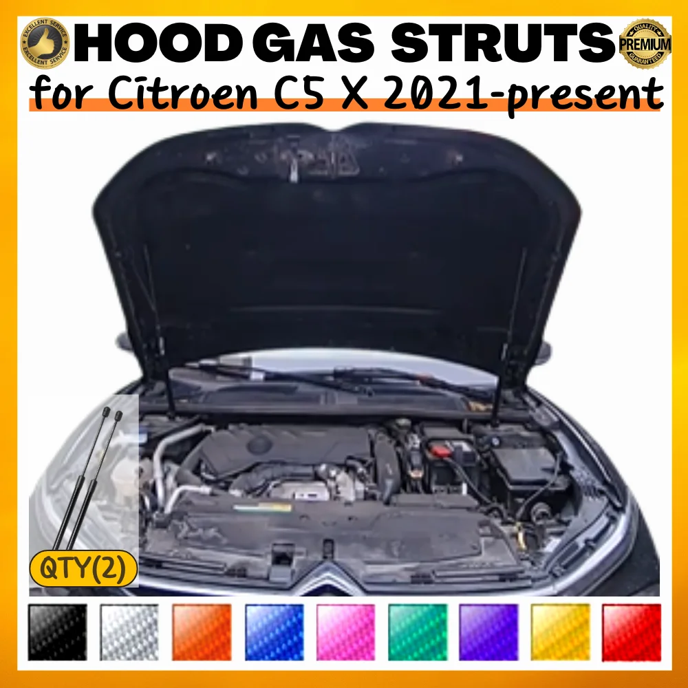 

Qty(2) Hood Struts for Citroen C5 X 2021-present Front Bonnet Modify Gas Springs Shock Absorbers Lift Supports Dampers