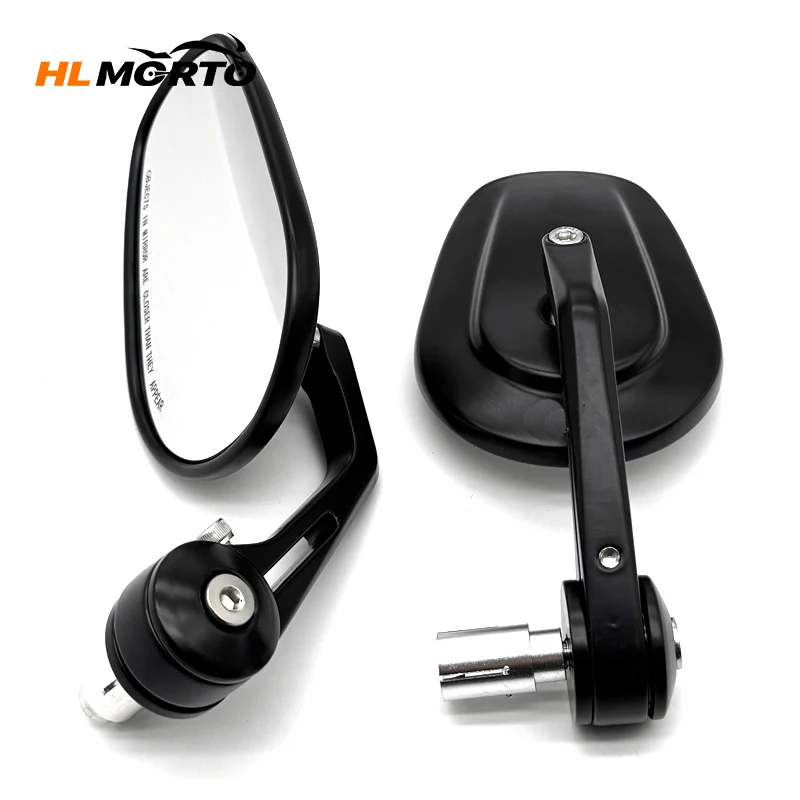 Retro Black Motorcycle 22mm 7/8" Rear Mirrors For Cafe Racer Moto Side View Mirrors Motorbike Scooters Rearview Mirror