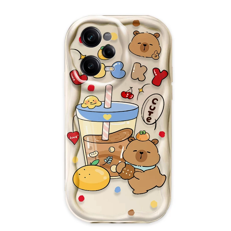 حافظة كارتونية جميلة كابيبارا ثلاثية الأبعاد لهاتف شاومي POCO X7 X6 X5 X3 NFC F7 Ultra F6 F5 Pro F4 F3 GT M5S C65 C75 M3 M4 M5S M6 M7 Pro 4G 5G