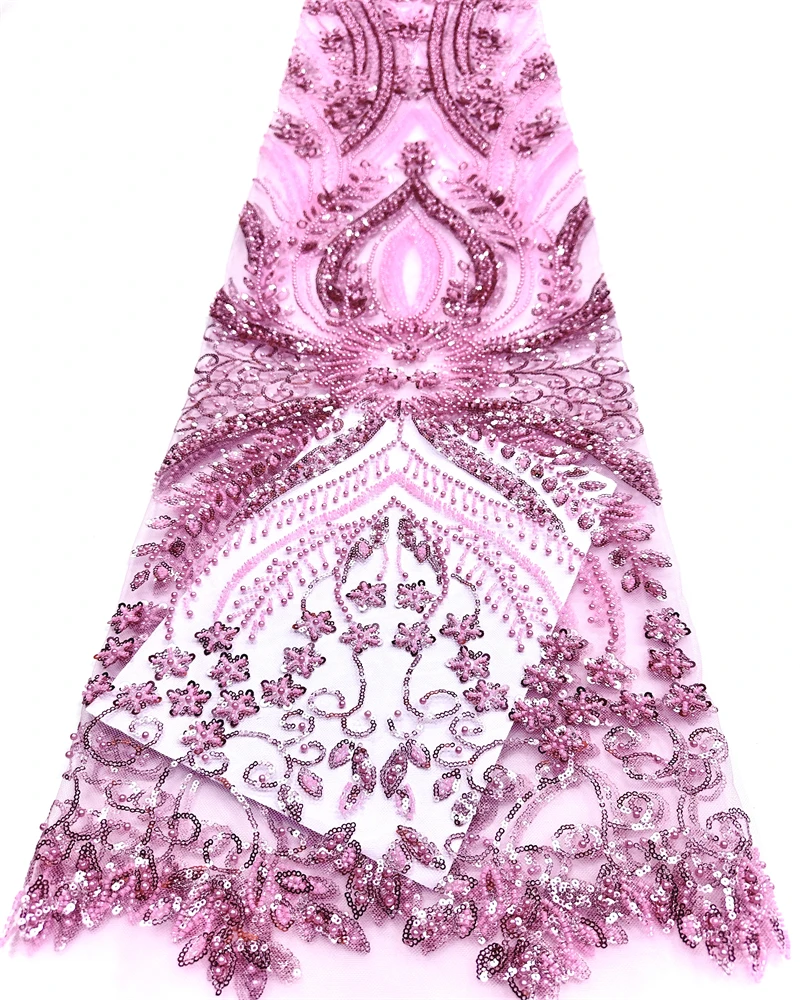 

Elegant Superior Quality Heavy Soft Mesh Sequined Lace Fabric with Stones for Classic Wedding & Party Dresses