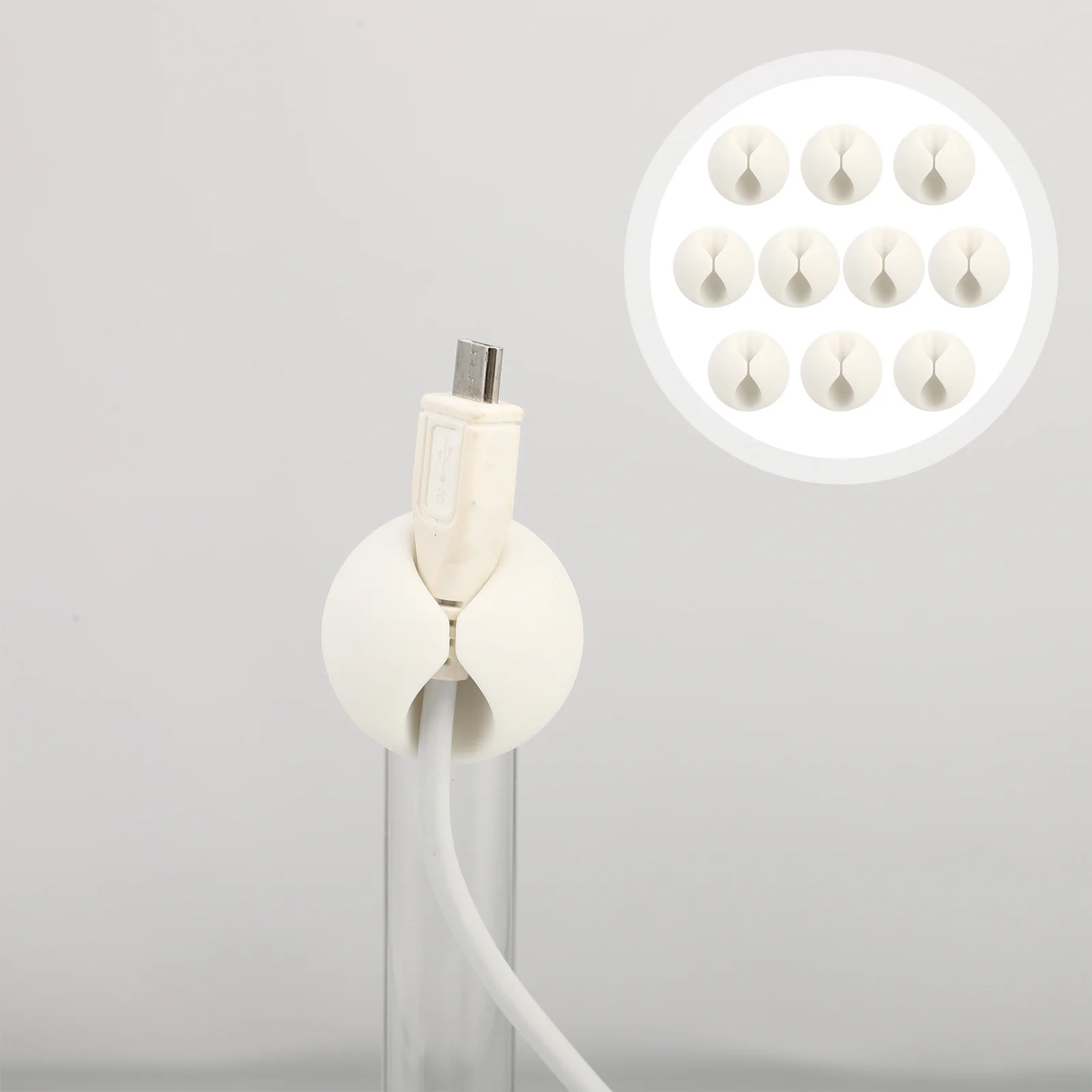 

10Pcs Wire Organizer Clips Compact Cable Management for Desktop Filing Cabinets - Multipurpose Cord Holder Safe for Kids Pets