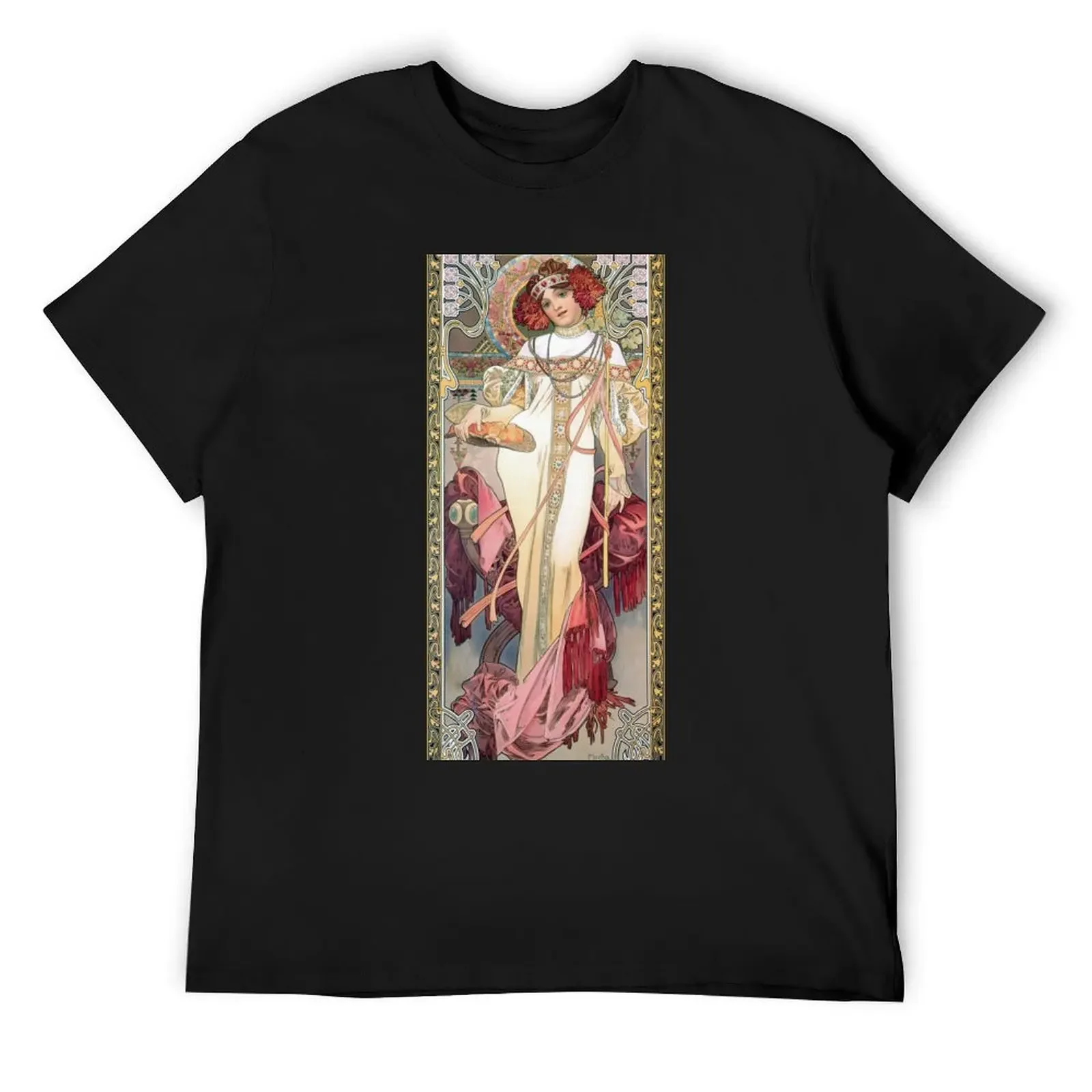 

Automne Alphonse Mucha T-Shirt designer shirts cute tops luxury designer for a boy mens graphic t-shirts hip hop