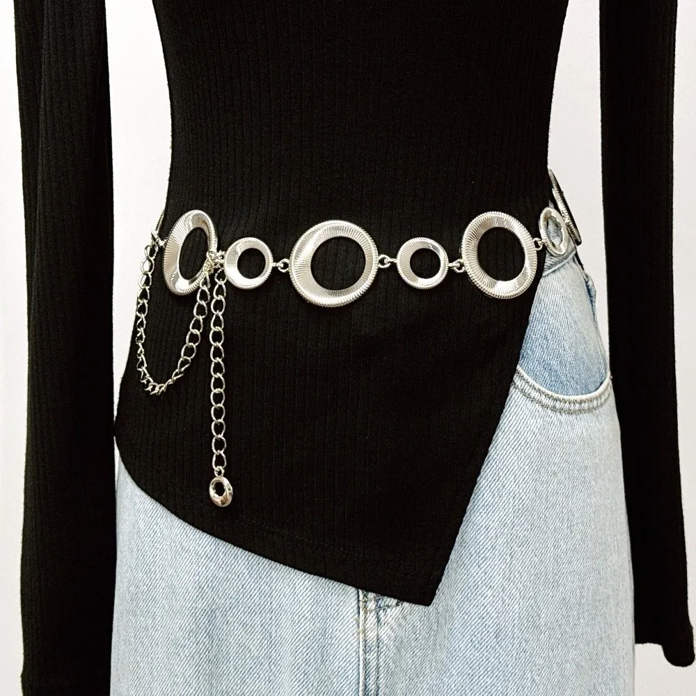 

Fashion Metal Ring Waist Chains Versatile Elegant Belly Chain y2k Body Jewelry Dress Accessories