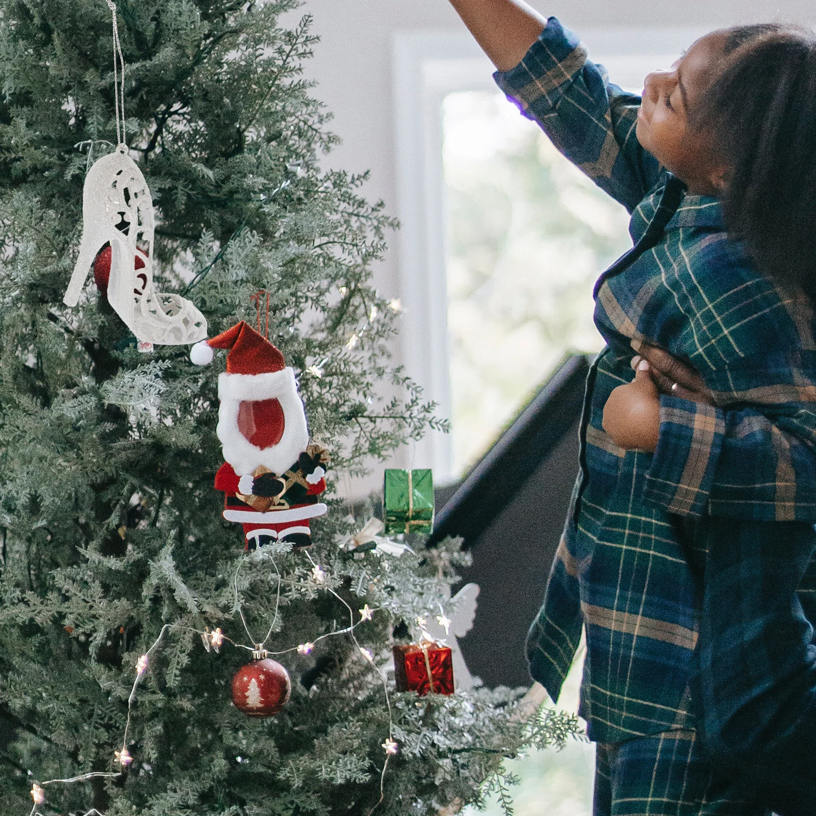 

6Pcs Xmas Tree High Heels Pendant Hanging Decoration Christmas Party Ornaments Plastic Gift for Friends